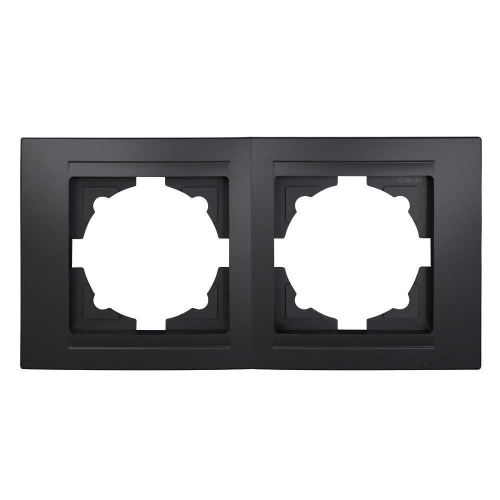 Gunsan Moderna 2-fach Rahmen schwarz für Schalter Dimmer Steckdosen