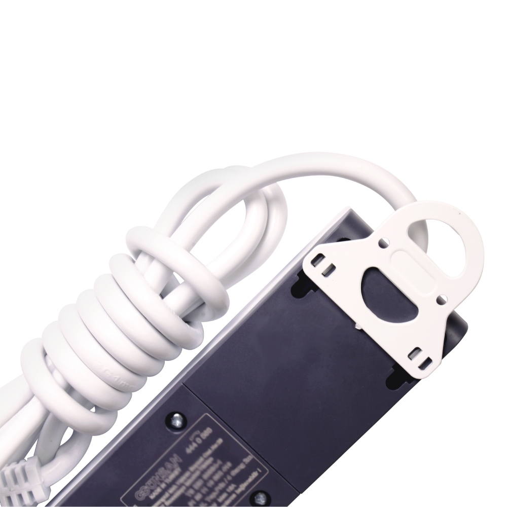 Gunsan Steckdosenleiste 6-fach weiss 2m mit Schalter und erhöhtem Berührungsschutz