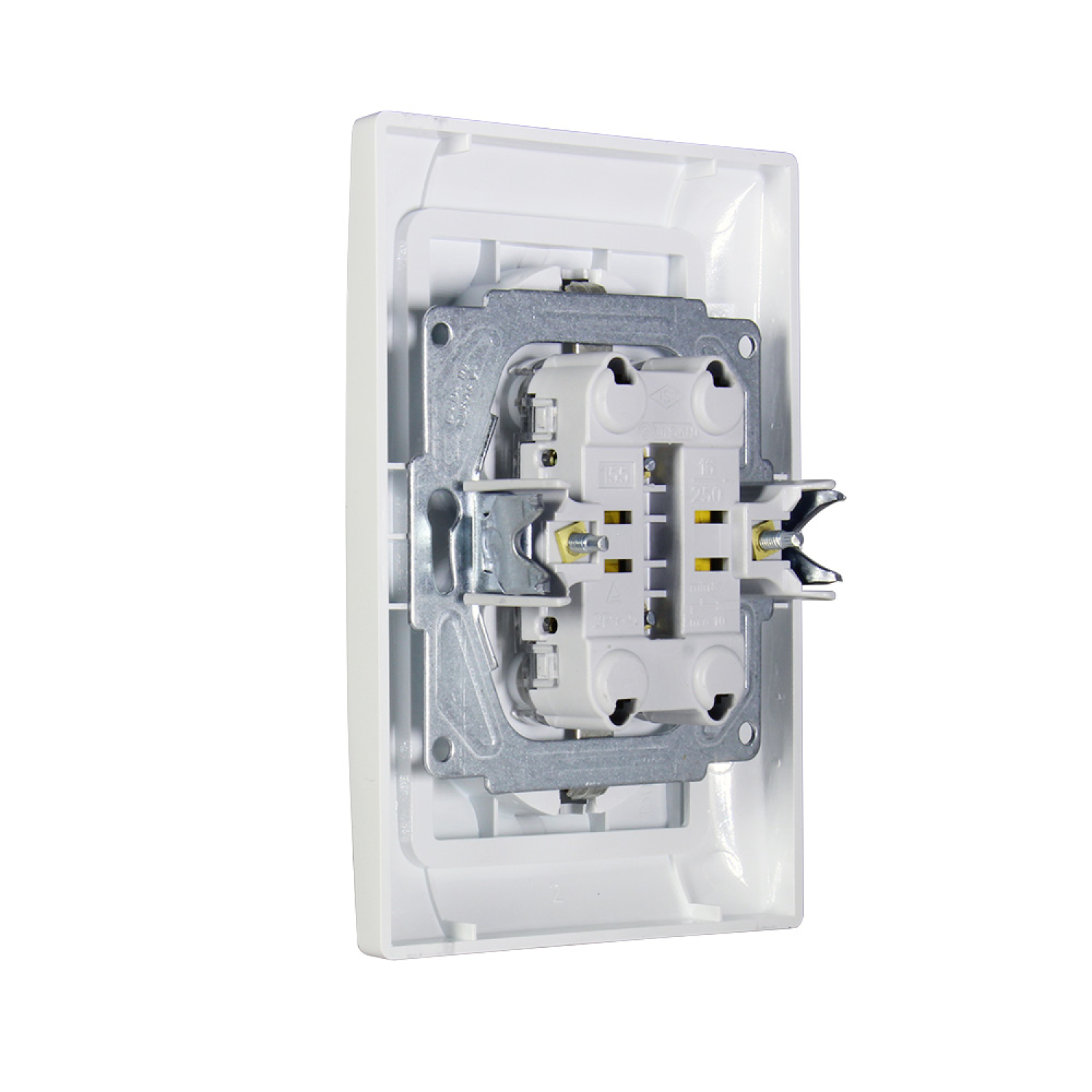 Gunsan Eqona 2-fach Steckdose Komplett Weiss Unterputz 01401100100150