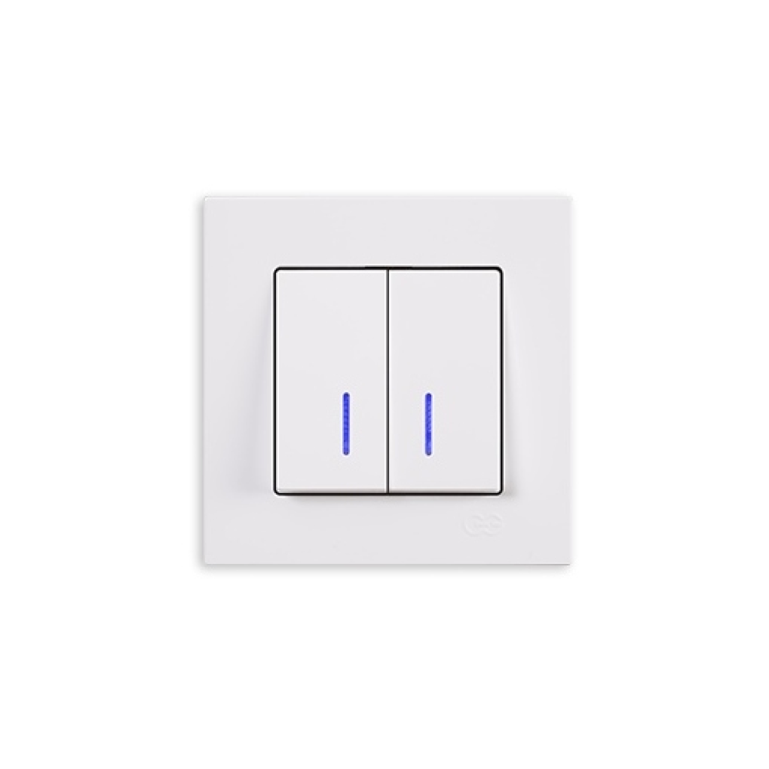 Gunsan Eqona 2-fach Serienschalter mit Beleuchtung Weiss UP 01401100200104