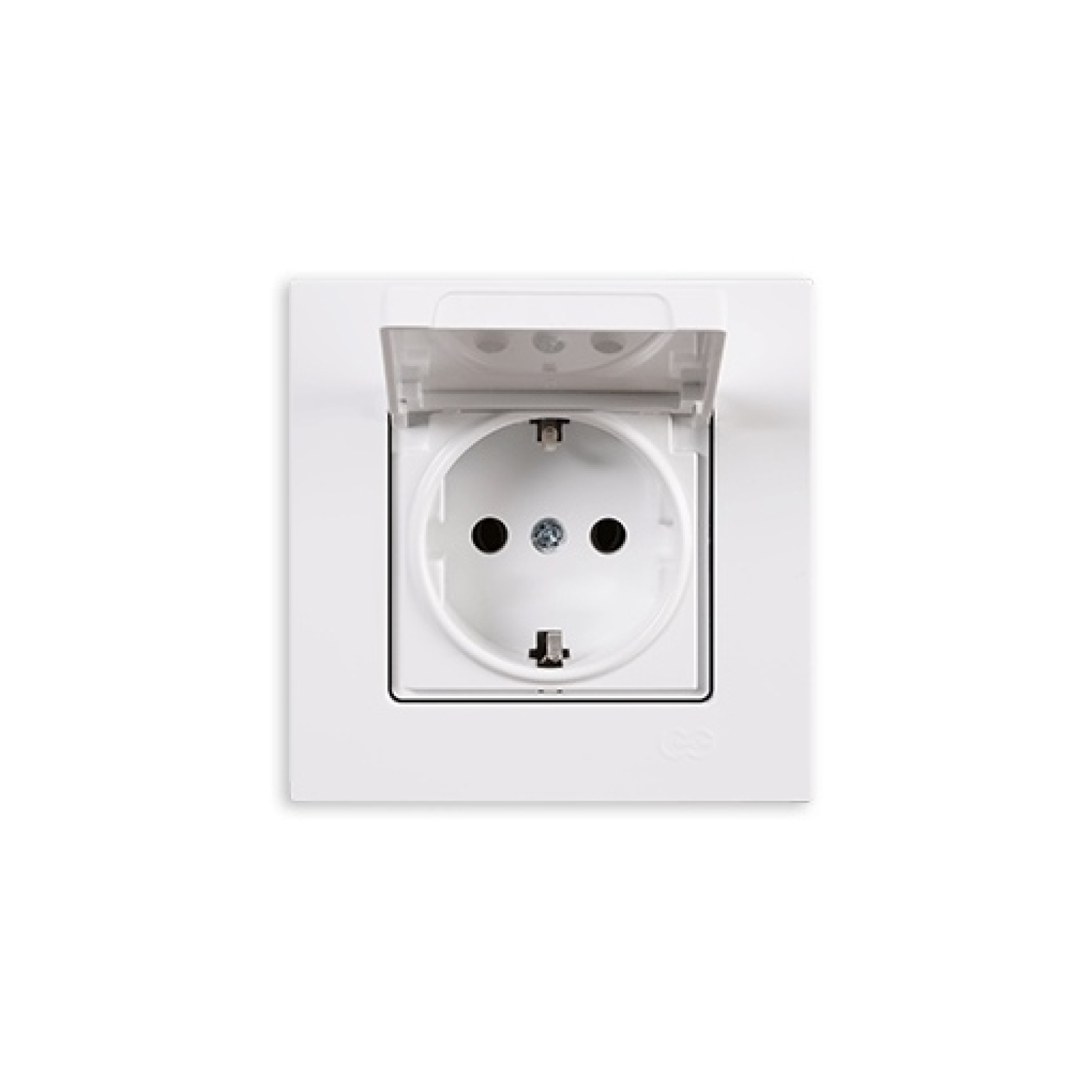 Gunsan Eqona Steckdose Weiss Unterputz mit Deckel 01401100200117