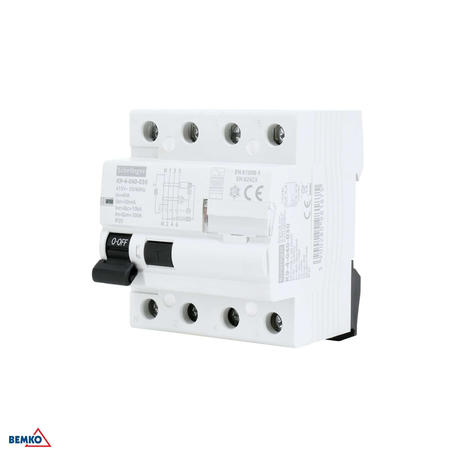 Schelinger FI-Schutzschalter Typ B 4P 40A 30mA 10kA A03-K9-4-040-030