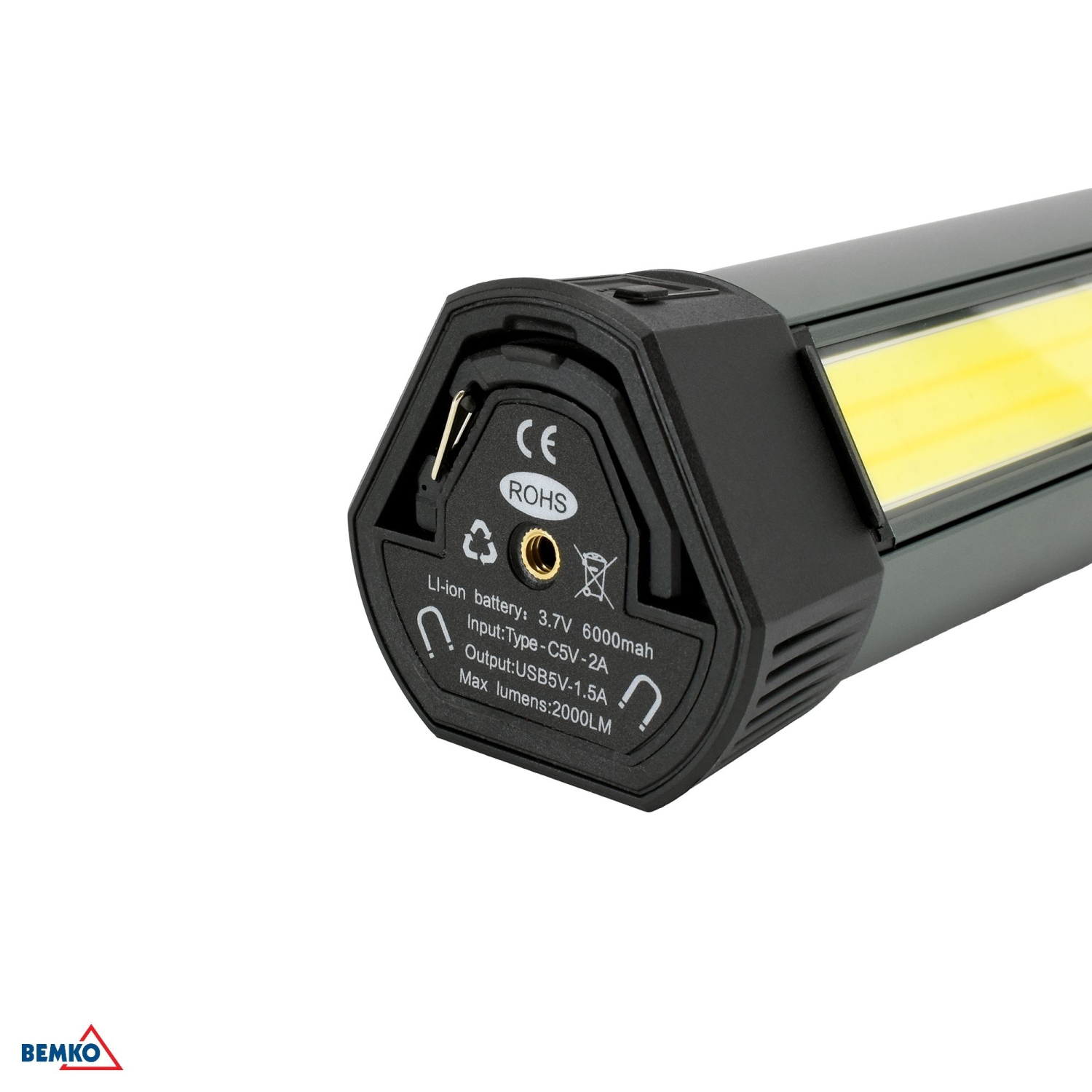 Bemko Multifunktions LED Taschenlampe Baustrahler 6000mAh IP42 3000K/4000K/6500K 2000Lm Stativ