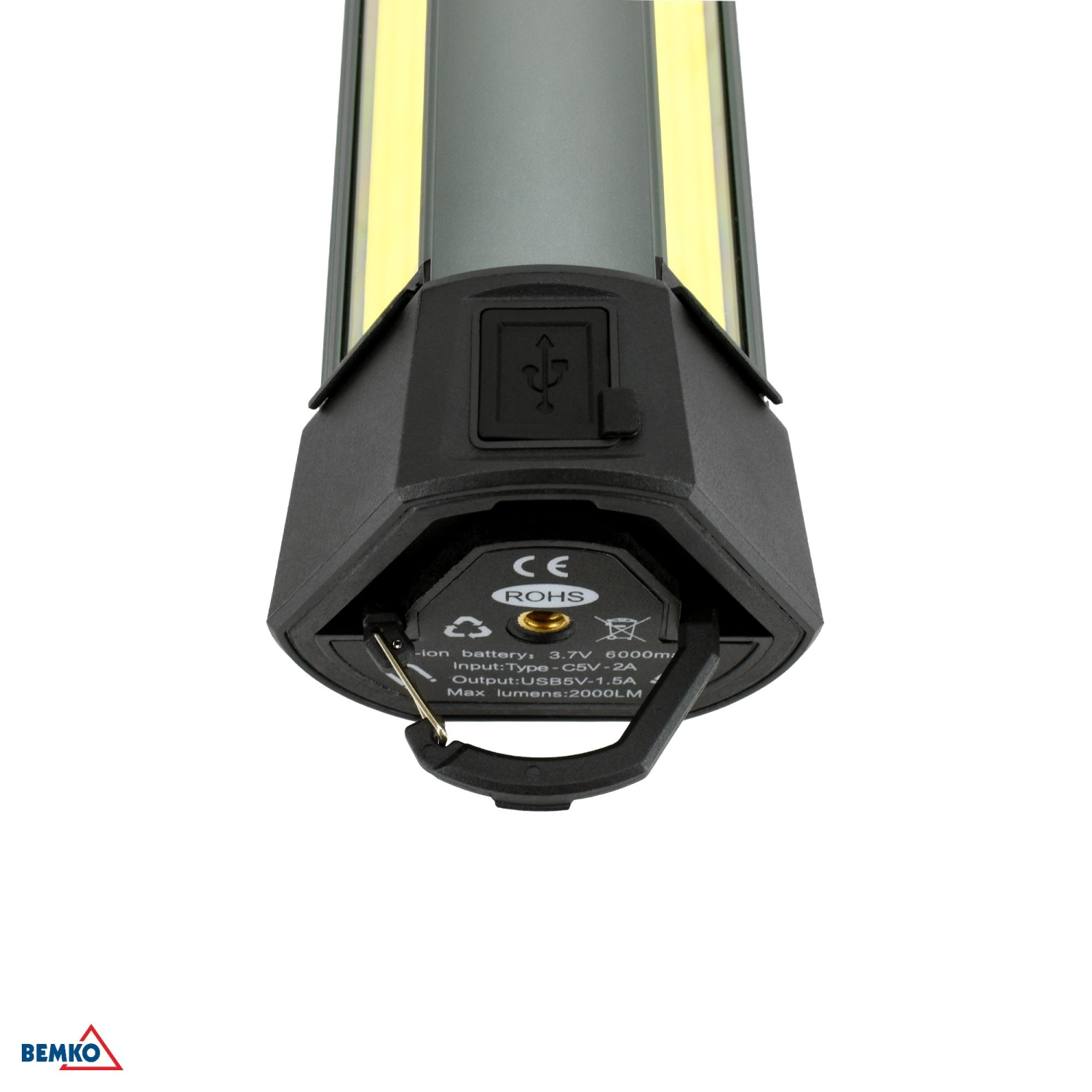 Bemko Multifunktions LED Taschenlampe Baustrahler 6000mAh IP42 3000K/4000K/6500K 2000Lm Stativ