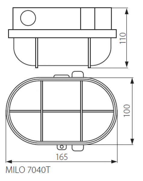 Industrieleuchte Milo 7040T Kanlux grau Decken- und Wandbeleuchtung IP43