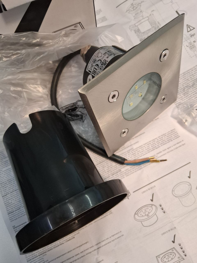 LED Bodeneinbaustrahler GORDO N 1W CW-L-SR SMD eckig Edelstahl kaltweiß 18192