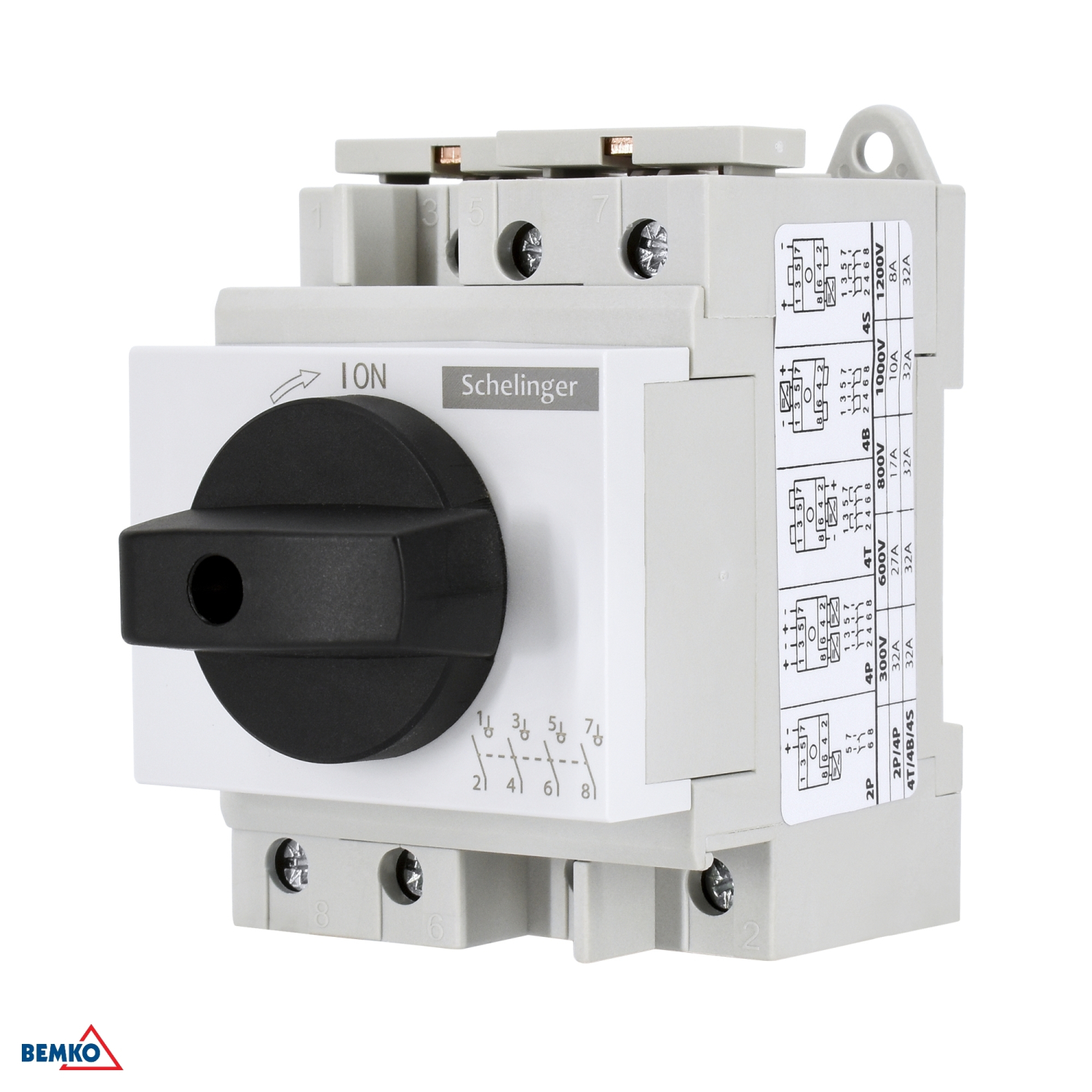 Schelinger Schalter-Trenner PV 4P 32A 1200DC 8kV A11-R9-4P-DC1200-32