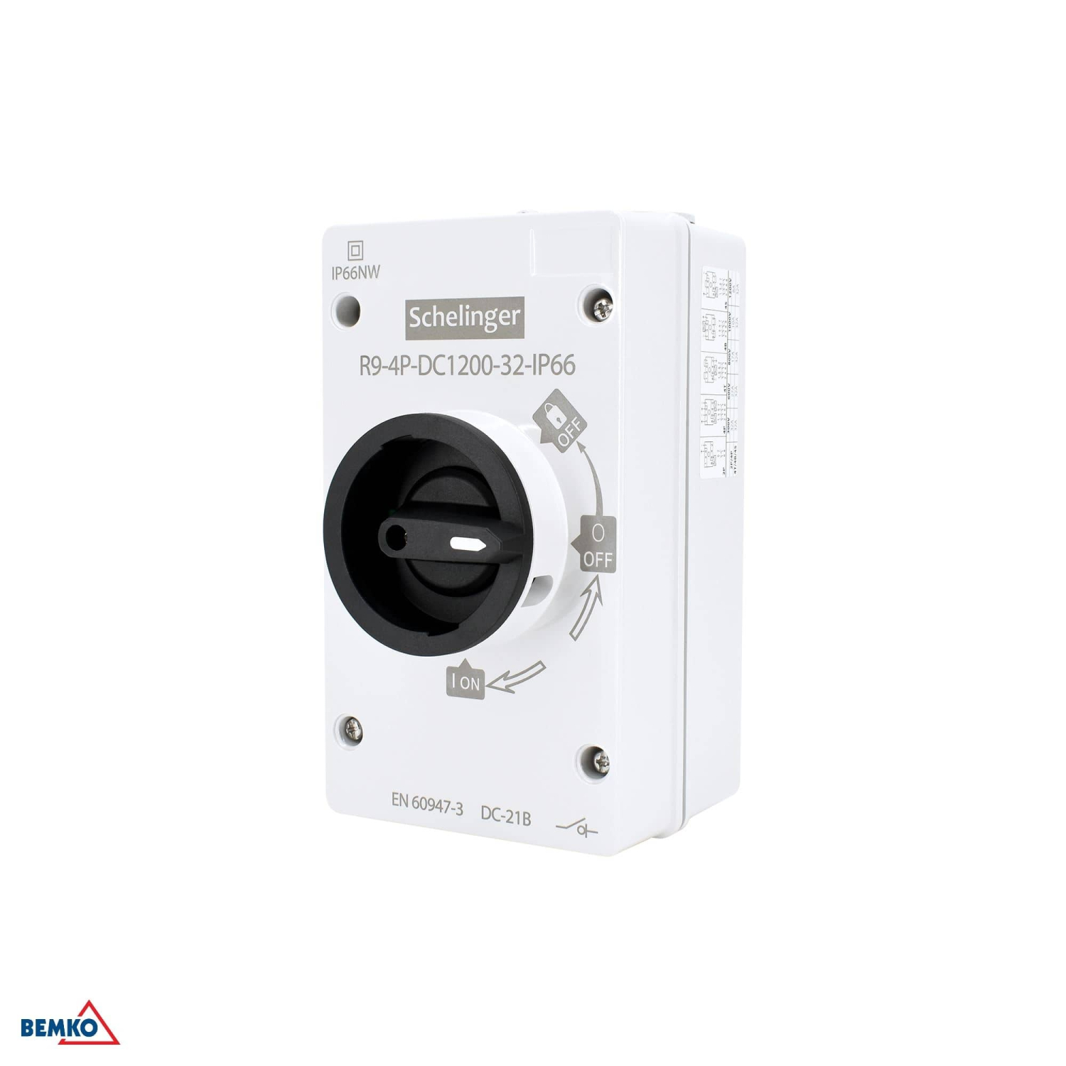 Schelinger Photovoltaik Schalter-Trenner PV 4P 1200VDC 32A 8kV IP66 A11-R9-4P-DC1200-32-IP66