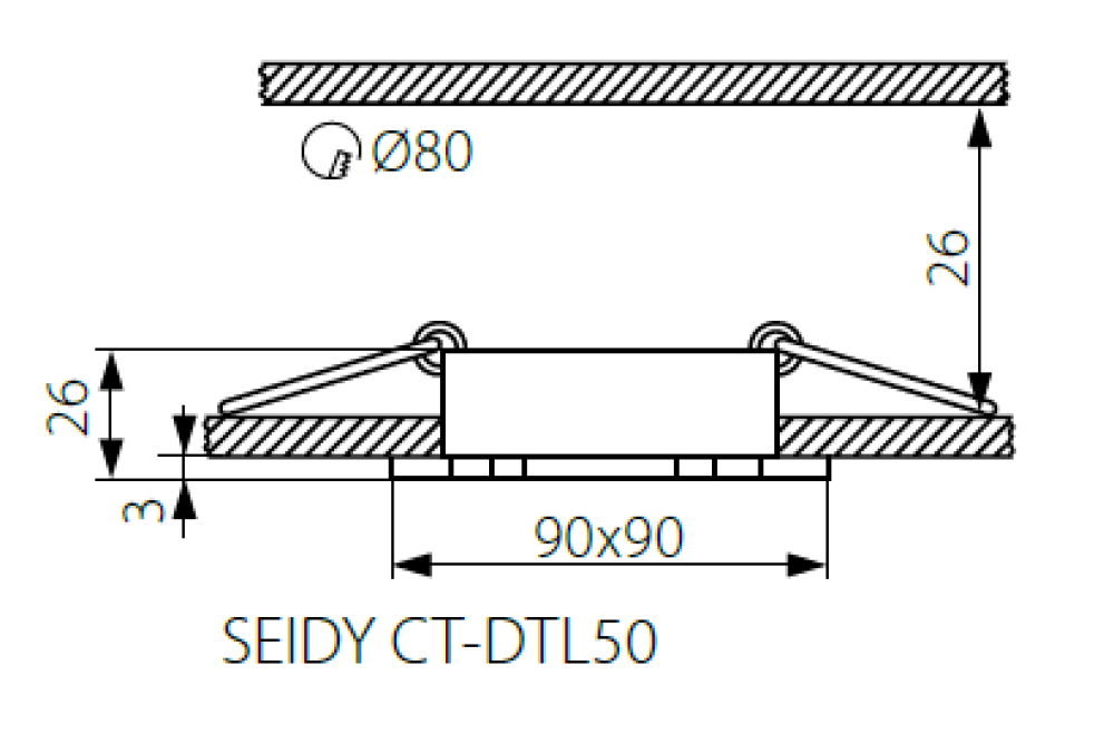 Deckeneinbauleuchte SEIDY CT-DTL50-W/M weiss matt eckig Kanlux 19454