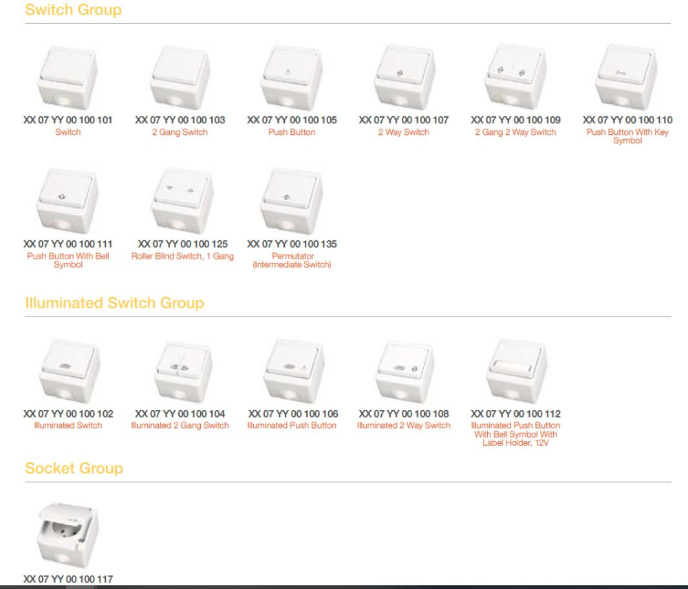 Kreuzschalter Gunsan weiss Aufputz IP54