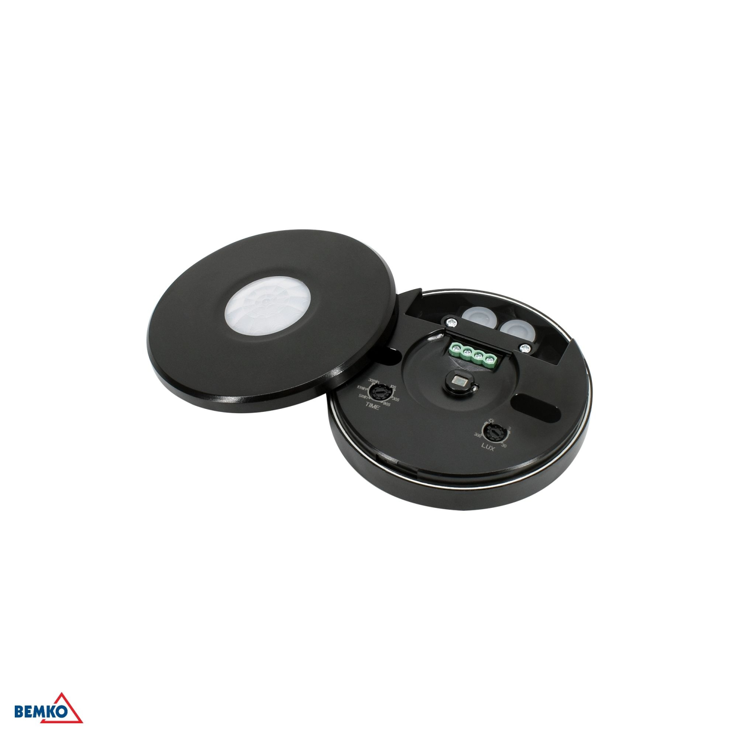Bemko Bewegungsmelder 360° IP65 Aufputz PIR Sensor schwarz, LED geeignet, B50-SES06BL