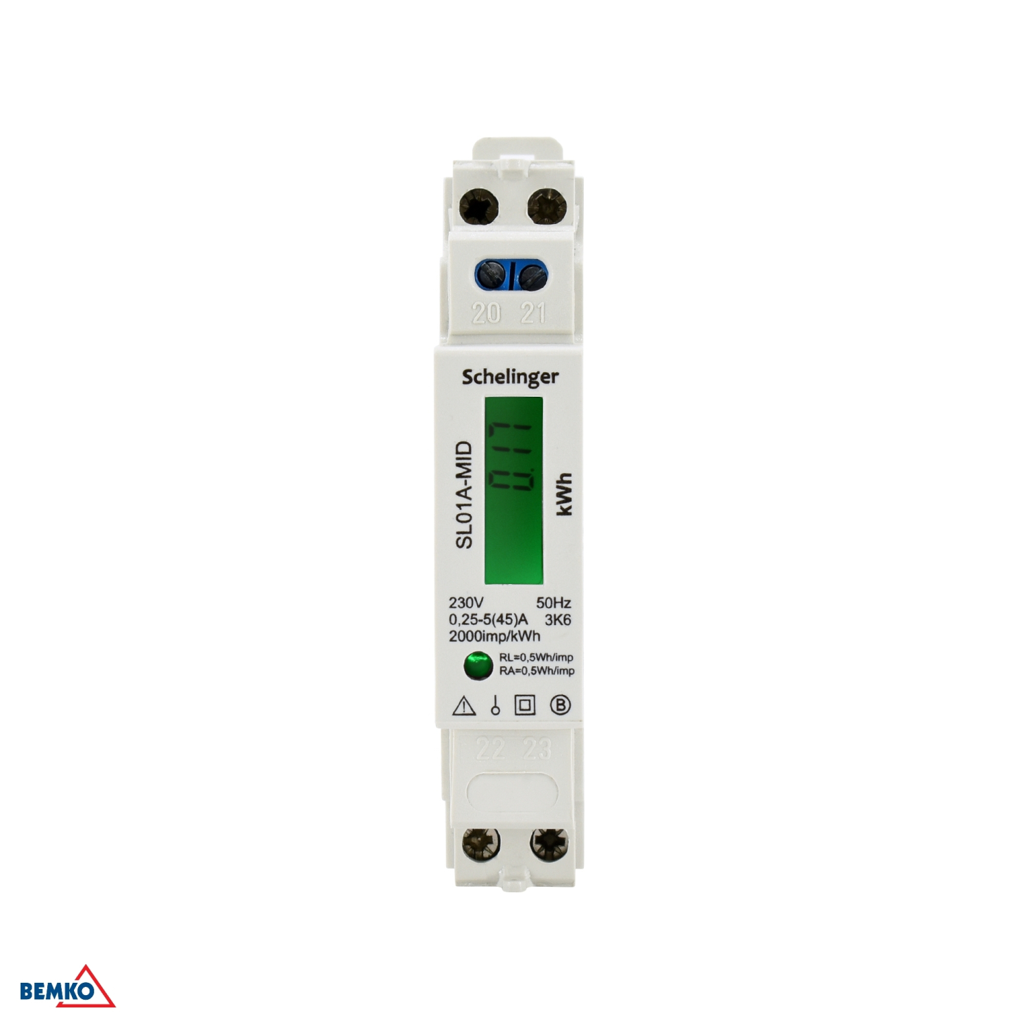 Schelinger Energiezähler 1-Phasen MID 45A Stromzähler elektronisch A31-SL01A-MID