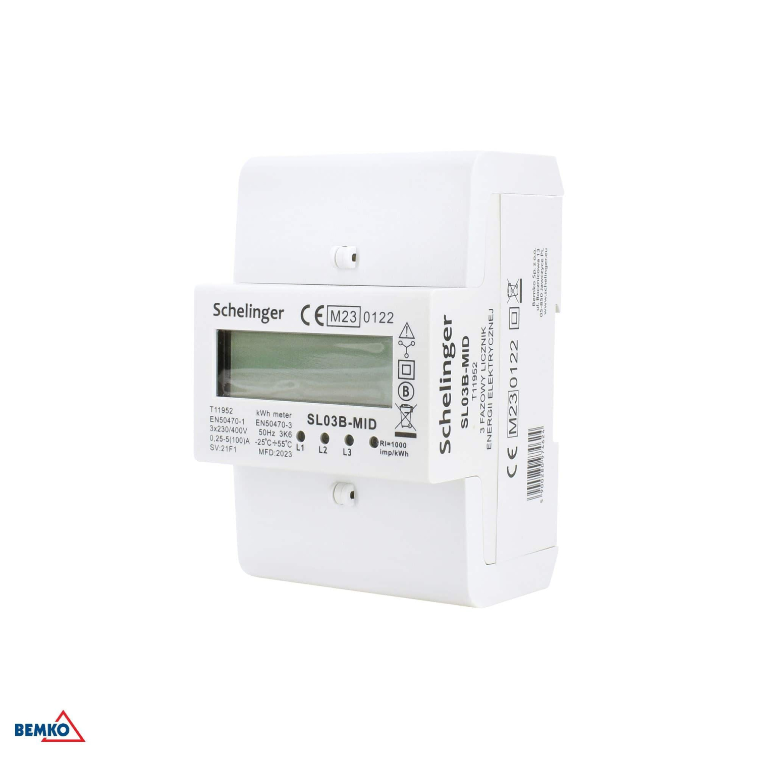 Schelinger Stromzähler 3-Phasen MID 100A Energiezähler elektronisch A31-SL03B-MID