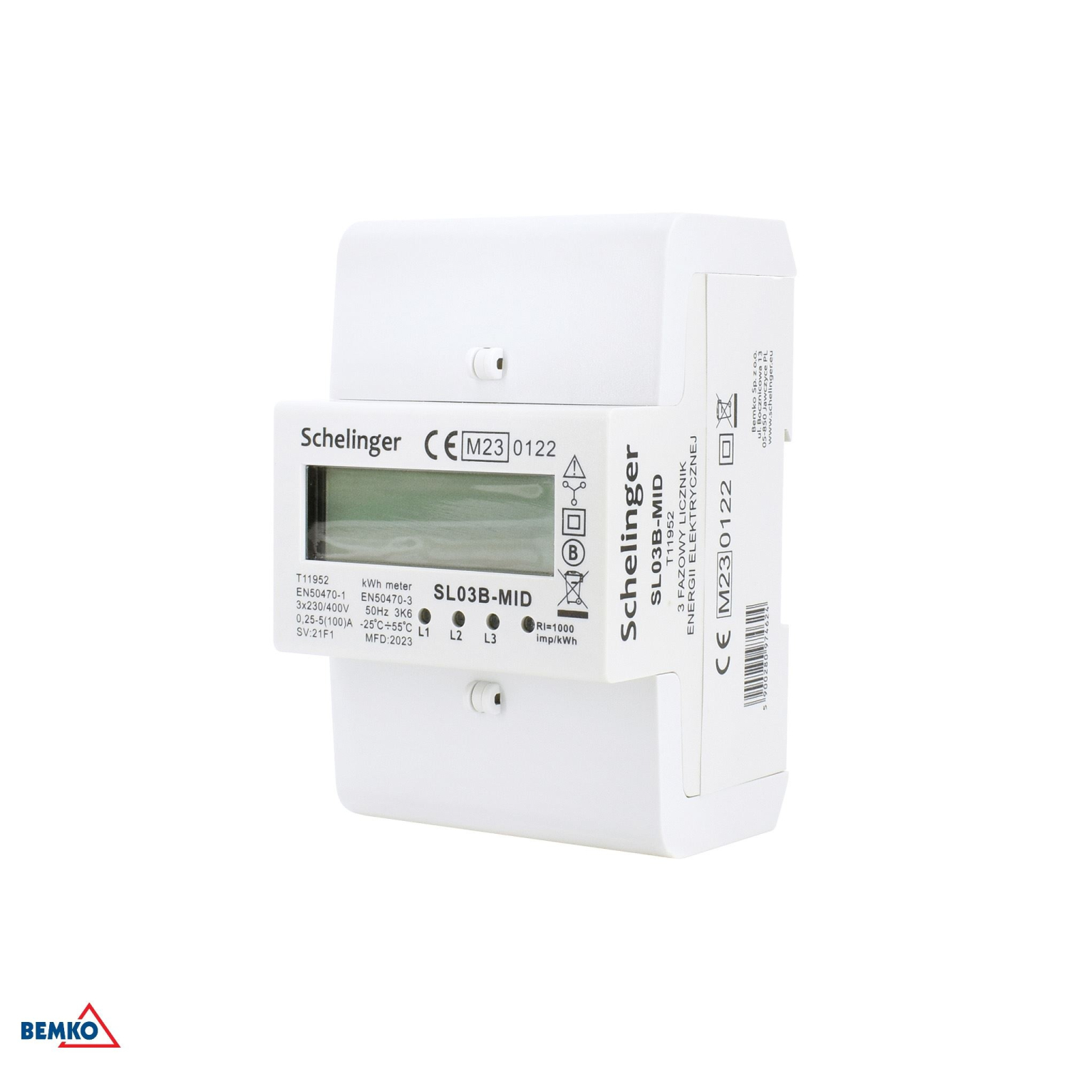 Schelinger Stromzähler 3-Phasen MID 100A Energiezähler elektronisch A31-SL03B-MID