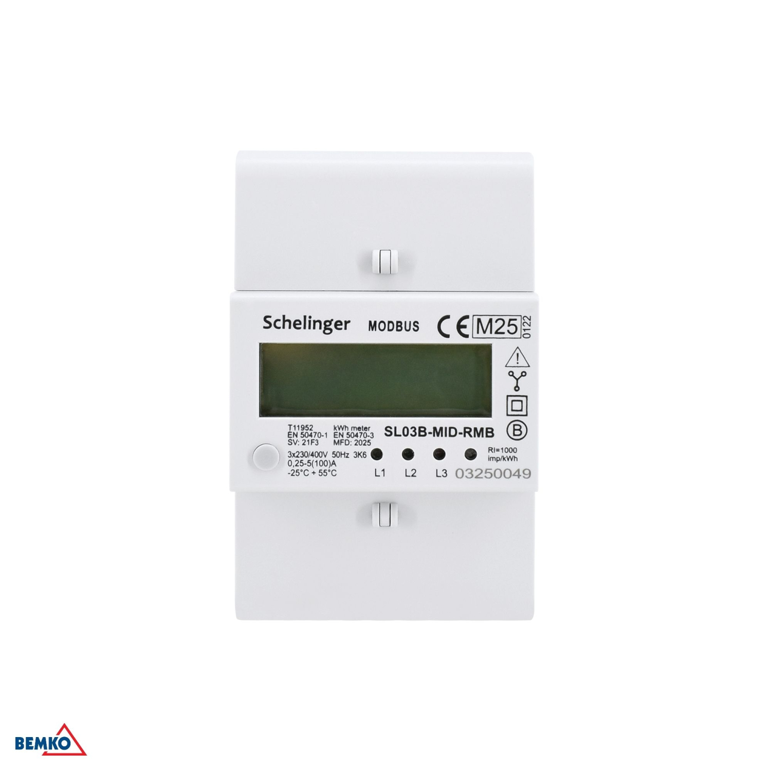 Schelinger Stromzähler 3-Phasen MID MODBUS 100A elektronisch A31-SL03B-MID-RMB