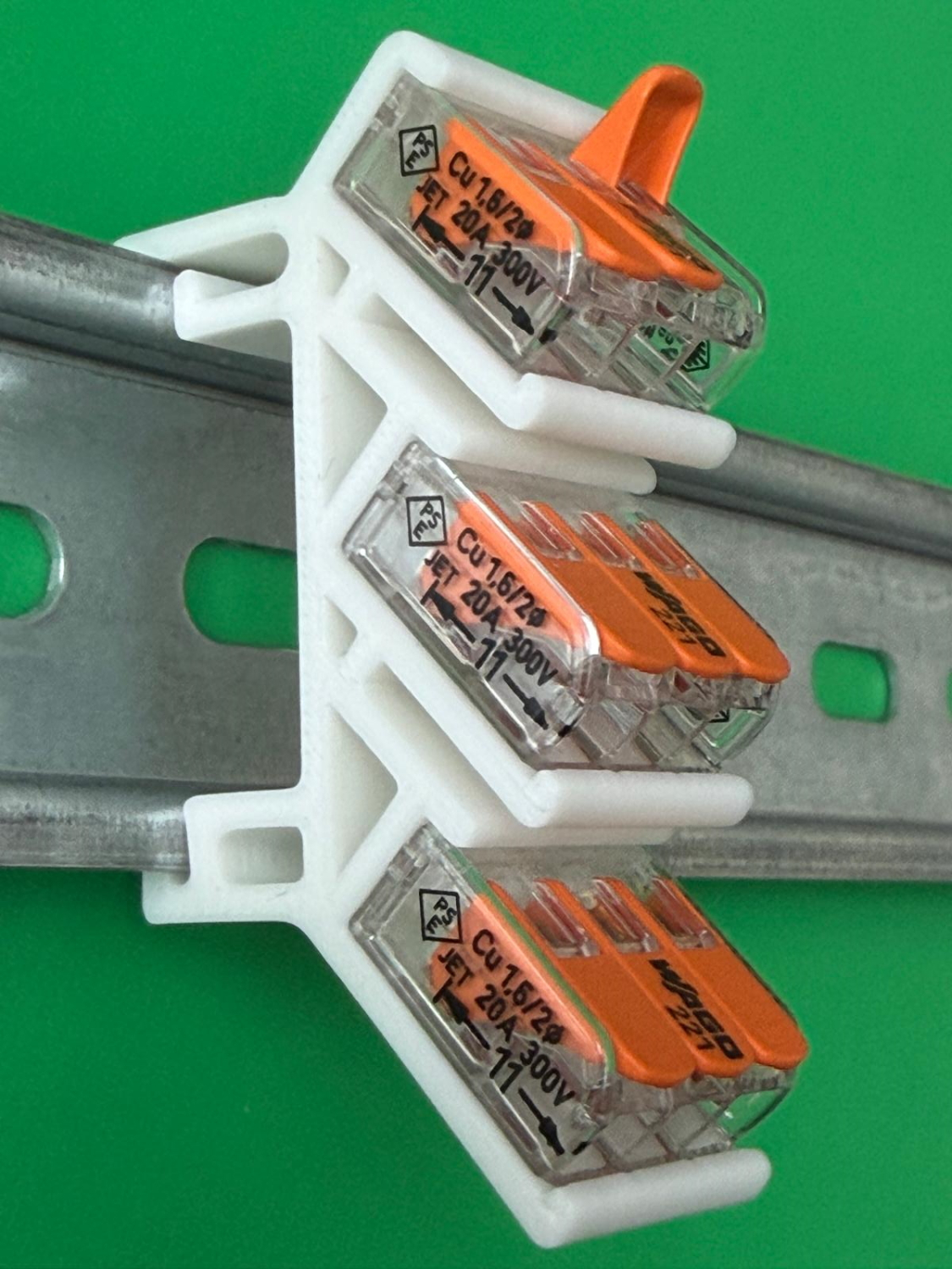 4x SOIXX Hutschienenhalter XWD für WAGO 221-412, 221-413 oder 221-415 DIN Rail 35mm Weiß