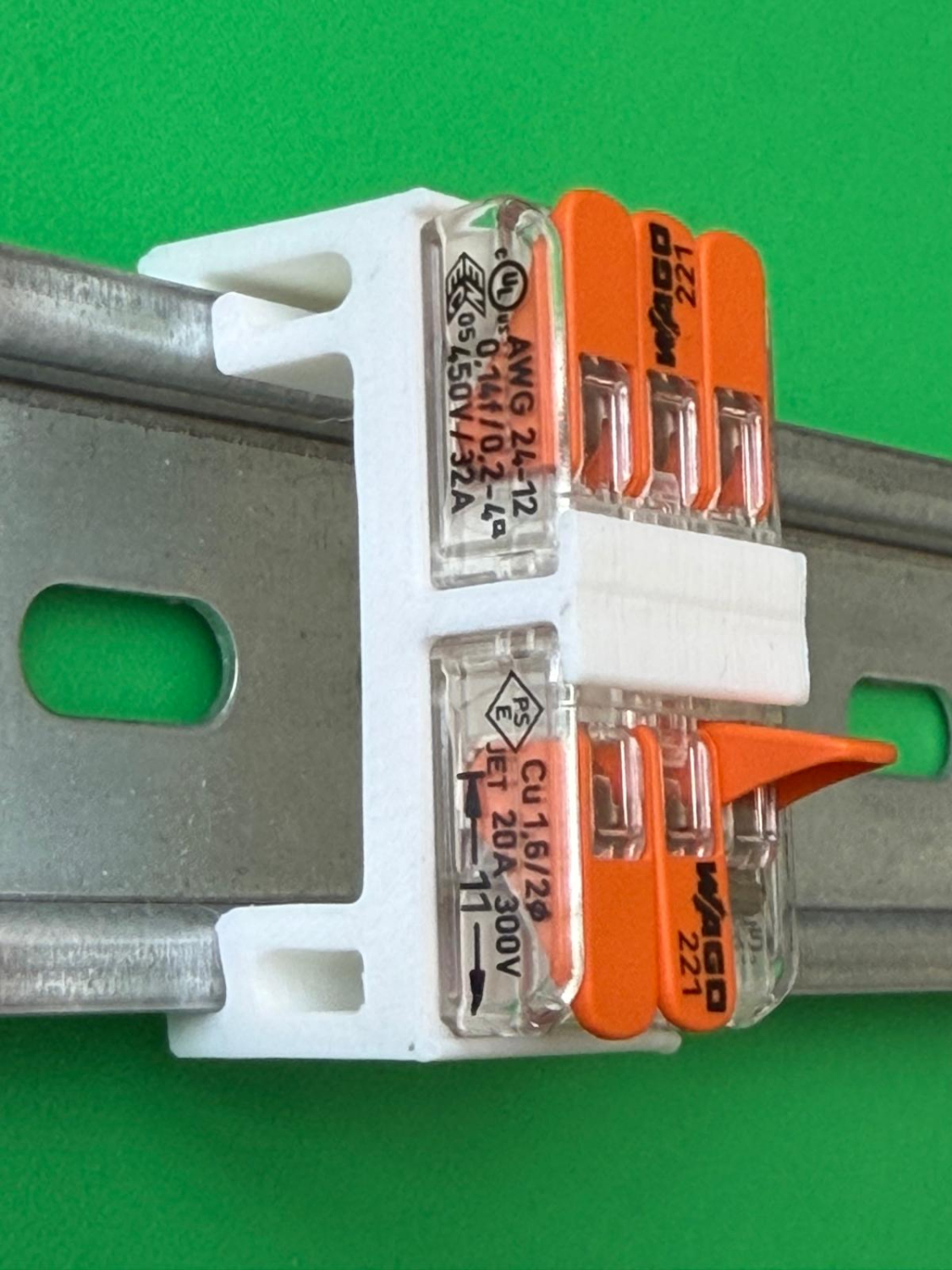 5er Pack SOIXX Hutschienenhalter XWD für 2x WAGO 221-413 DIN Rail 35mm