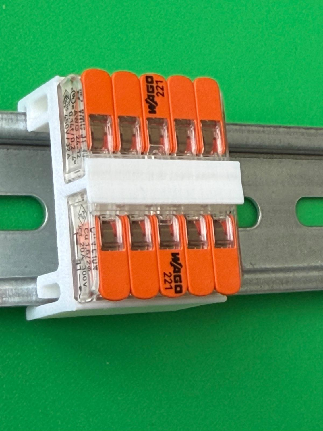 5er Pack SOIXX Hutschienenhalter XWD für 5x WAGO 221-415 DIN Rail 35mm