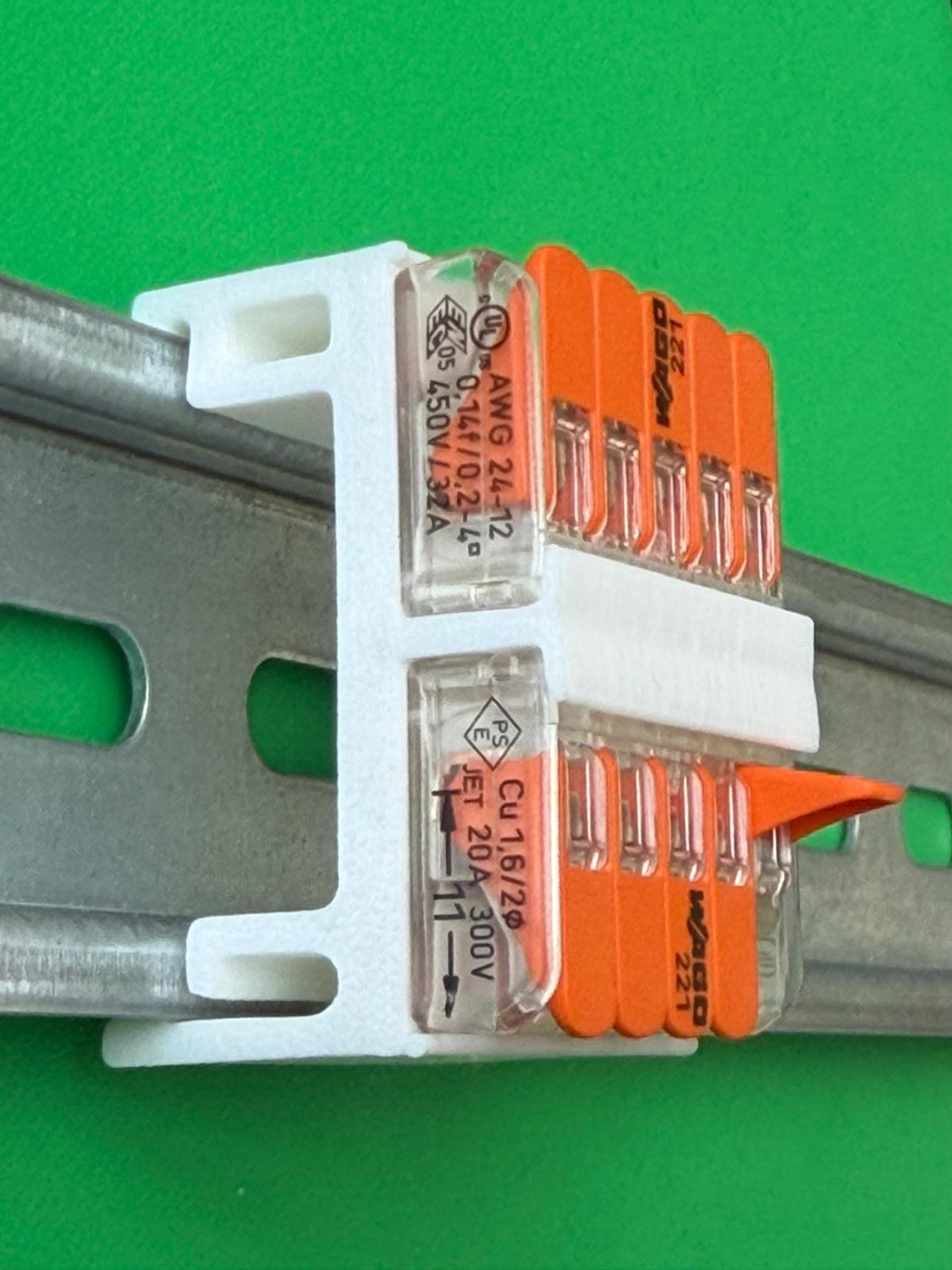 5er Pack SOIXX Hutschienenhalter XWD für 5x WAGO 221-415 DIN Rail 35mm