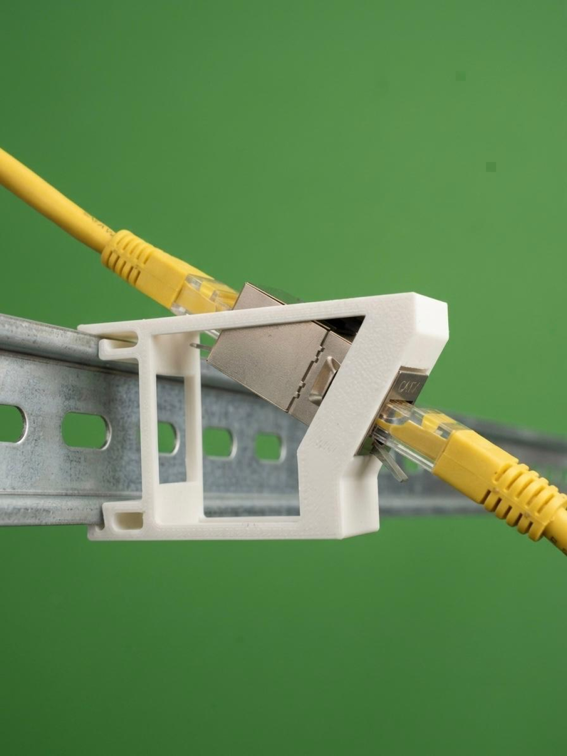 SOIXX Hutschienenhalter für Keystone Module RJ45 Netzwerk Cat6, Cat7, Cat8 DIN Rail 35 mm Adapter