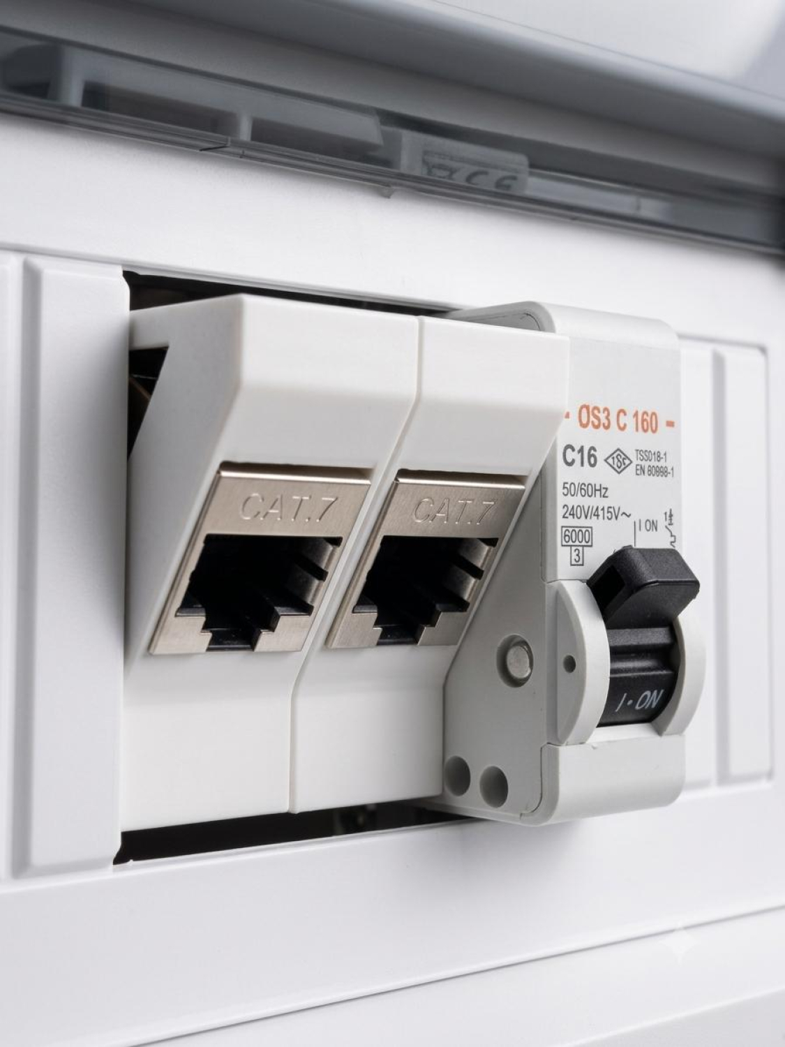 SOIXX Hutschienenhalter für Keystone Module RJ45 Netzwerk Cat6, Cat7, Cat8 DIN Rail 35 mm Adapter