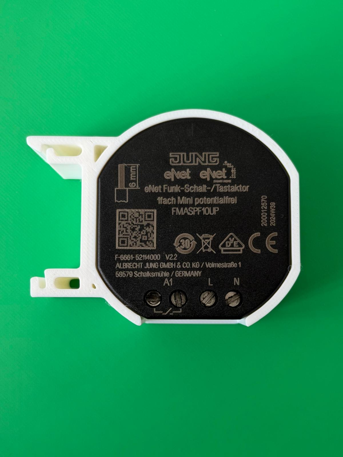 SOIXX Hutschienenhalter für Jung eNet Funk Aktor DIN Rail 35 mm