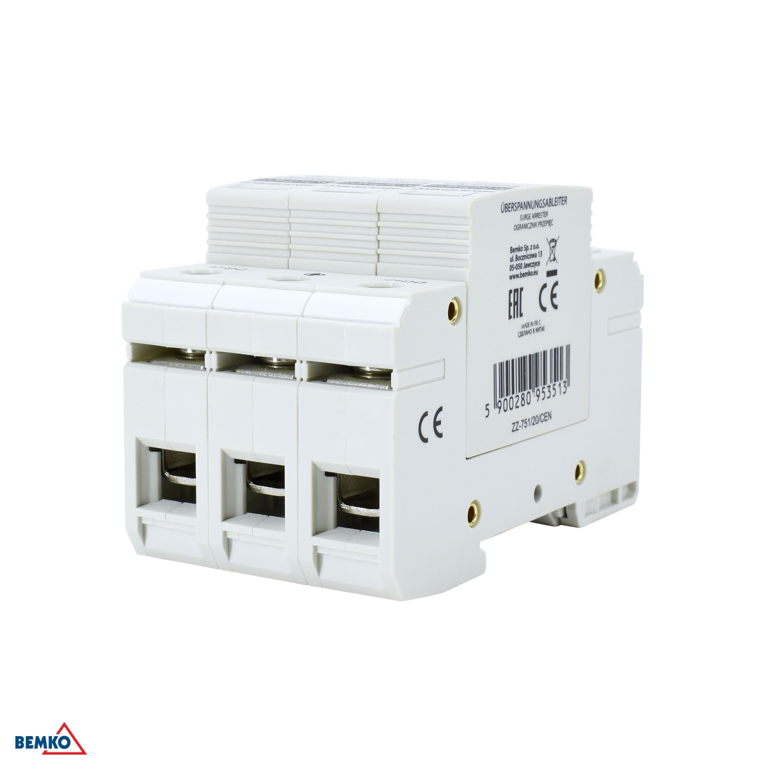 Schelinger Überspannungsschutz 3P 20kA DC 1200V Typ T2 (C) A53-SPD-MOV-DC-3P-T2