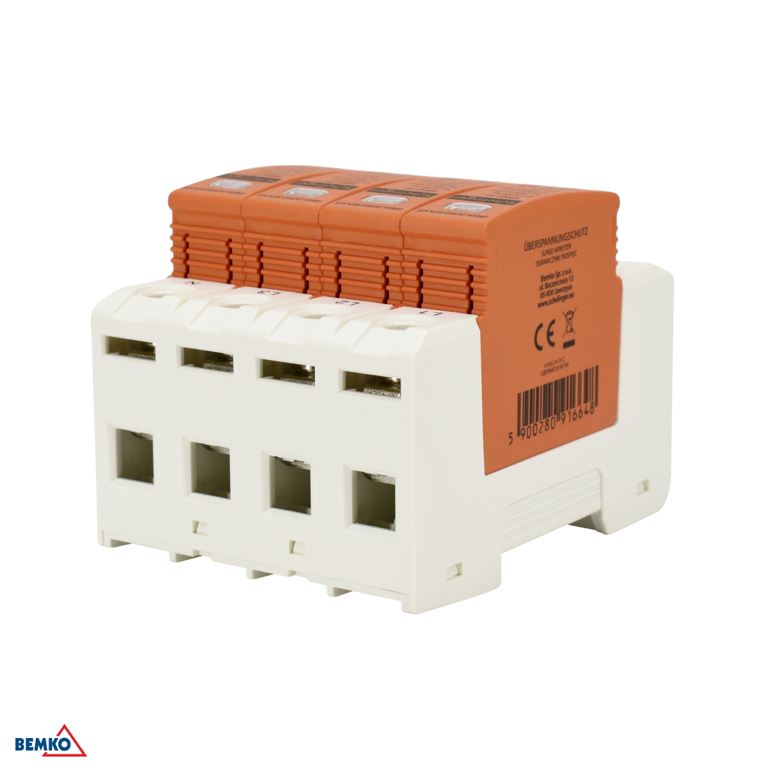 Schelinger Überspannungsschutz 4P 5kA(10/350) Typ T1+T2 (B+C) A51-SPD01-4P-B+C