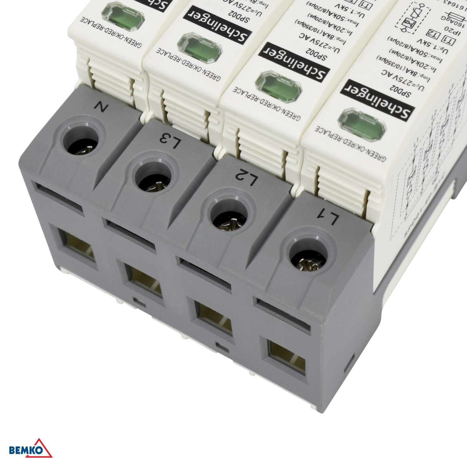 Schelinger Überspannungsschutz 4P 8kA(10/350) Typ T1+T2 (B+C) A51-SPD02-4P-B+C