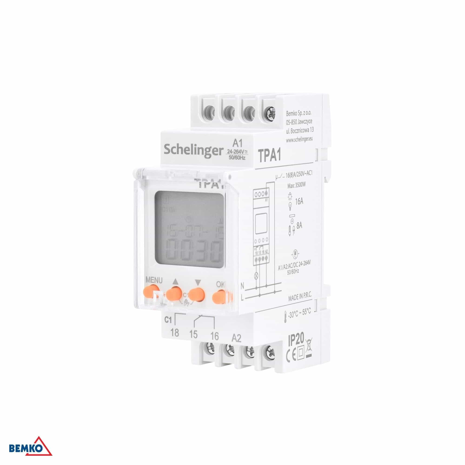 Schelinger ASTRO Zeitschaltuhr Astronomisch 1 Kanal 24-264 VAC/DC A25-TPA1
