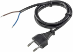 Netzkabel Euro, blankes Ende, 1,5m H03VVH2-F2 0,75 mm² 2,5A/250V schwarz 18569
