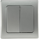 DELPHI Serien-Schalter 2-fach 0-250AV/10A silber, inkl. Rahmen