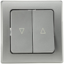 DELPHI Jalousien-Steuerung Hoch/Runter Taster 250AV silber mit Rahmen