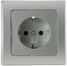 DELPHI Steckdose mit Einstecksicherung und silber