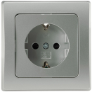 DELPHI Steckdose mit Einstecksicherung und silber