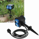 Gartensteckdose IP44 4-fach mit Erdspieß 250V 16A Kabel 1,4m Deckel