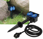 Gartensteckdose IP44 2-fach mit Erdspieß 250V 16A 10m Kabel Schutzkontaktsteckdosen 22034