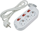 ChiliTec Steckdosenleiste mit Einzelschaltung 3-fach weiß 1,5m Kabel 22125