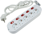 ChiliTec Steckdosenleiste mit Einzelschaltung 5-fach weiß 1,5m Kabel 22128