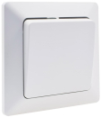 MILOS Wechselschalter Matt Weiß mit Rahmen, Klemmanschluss 22772