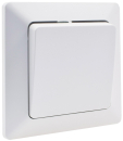 MILOS Wechselschalter Matt Weiß mit Rahmen, Klemmanschluss 22772