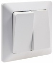 MILOS Serienschalter 2-fach Matt Weiß mit Rahmen 22774