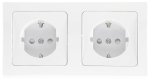 DELPHI Set 2 Steckdosen + 2-fach Rahmen UP weiß Klemmanschluss 22927
