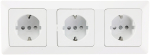MILOS Set 3 Steckdosen + 3-fach Rahmen Matt Weiß mit erhöhtem Berührungsschutz, Klemm 22932
