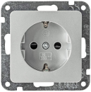 DELPHI Steckdose mit Einstecksicherung und silber, ohne Rahmen