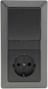 MILOS Set : Steckdose + Schalter + 2-fach Rahmen Anthrazit Klemmanschluss 23121