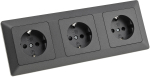 MILOS Set 3 Steckdosen + 3-fach Rahmen Anthrazit Klemmanschluss 23122