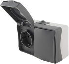 NUQUI Wechselschalter & Steckdose Feuchtraum IP54 Aufputz Horizontal ChiliTec 23285