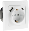 DELPHI Schutzkontakt-Steckdose weiß UP USB A + C / PD 23340