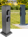 ChiliTec Steckdosensäule 4-fach Anthrazit IP44 Aussensteckdose 23445